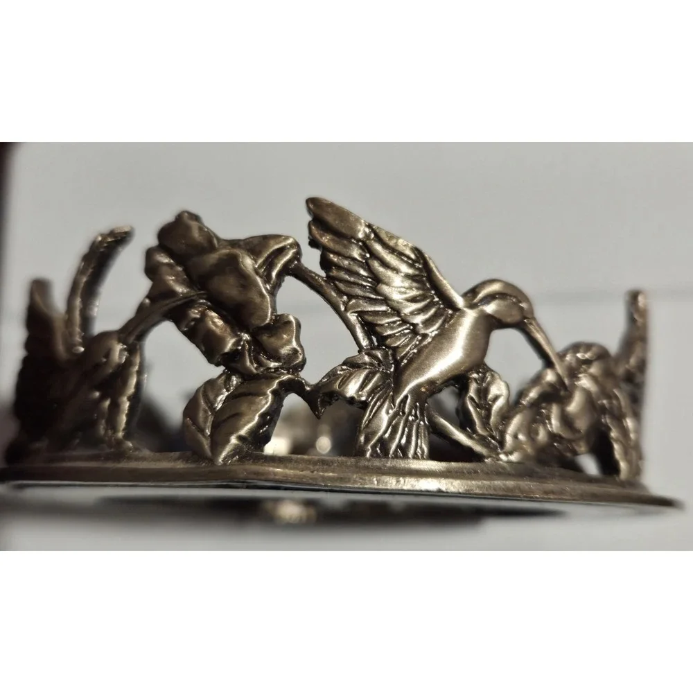 Scents And Accents Pewter Candle Holder Hummingbirds Retired‎